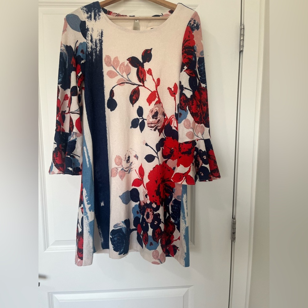 Maeve Floral Dress in Red, White and Blue
